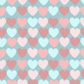 Vector seamless pattern on the theme of Valentine`s Day with hearts on a blue background. pattern for printin